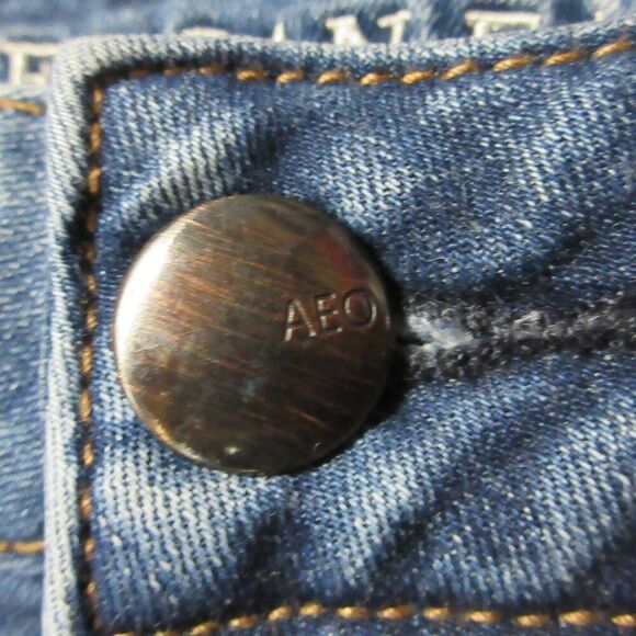 AMERICAN EAGLE Hi-Rise Shortie Womens Size 0 Frayed Hem Ripped Denim Jean Shorts - Picture 4 of 16